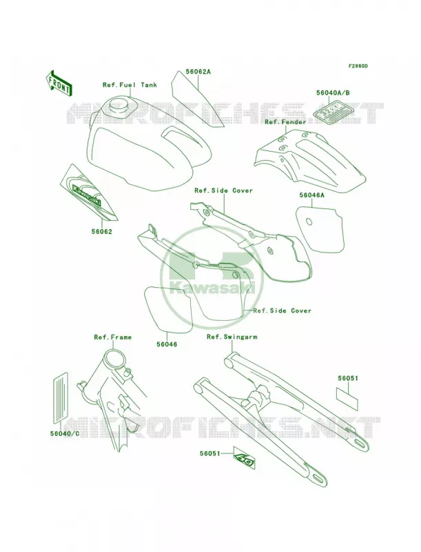 LabelsKX60-B14 Kawasaki MOTOS 60 1997 KX60  KX60-B13
