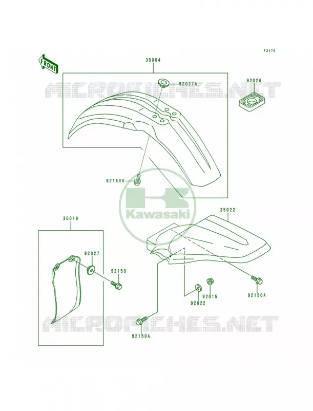 Fenders Kawasaki MOTOS 80 1997 KX80  KX80-R7