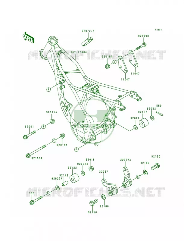 Frame Fittings Kawasaki MOTOS 80 1997 KX80  KX80-R7