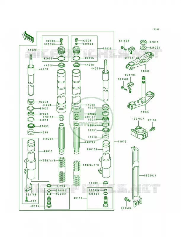 Front ForkKX100-B5B6 Kawasaki MOTOS 100 1996 KX100  KX100-B6