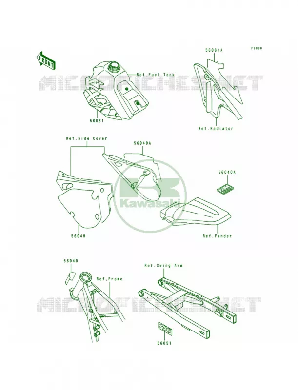 LabelsKX100-B5 Kawasaki MOTOS 100 1996 KX100  KX100-B6