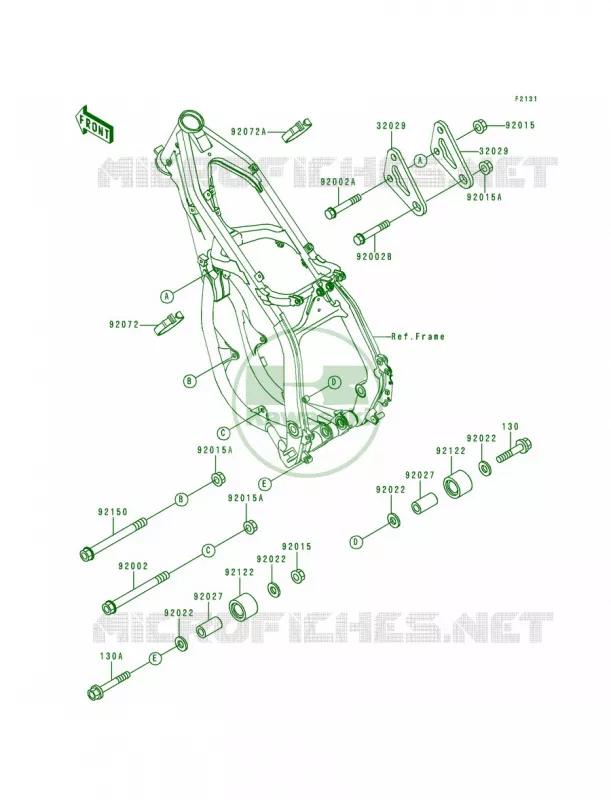 Frame Fittings Kawasaki MOTOS 250 1996 KX250  KX250-K3