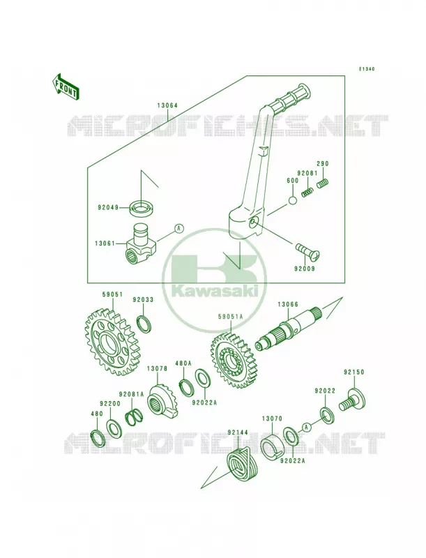 Kickstarter Mechanism Kawasaki MOTOS 250 1996 KX250  KX250-K3
