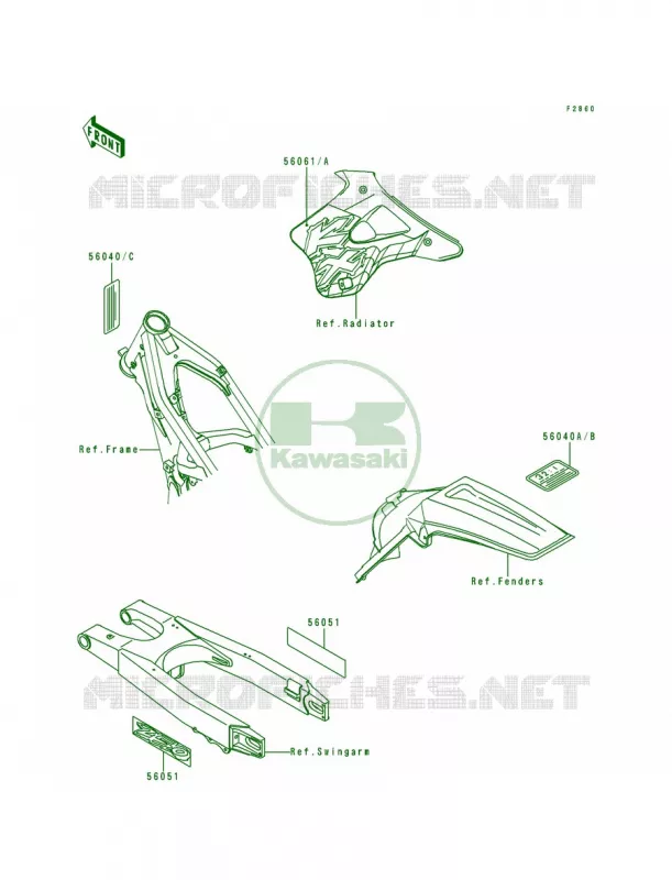 Labels Kawasaki MOTOS 250 1996 KX250  KX250-K3