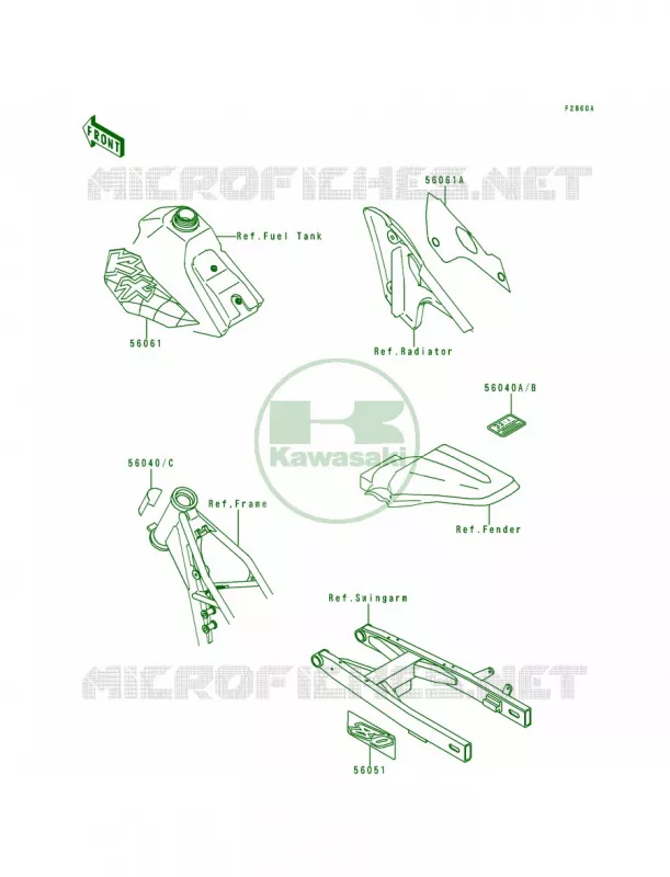 LabelsKX80-R7 Kawasaki MOTOS 80 1996 KX80  KX80-R6