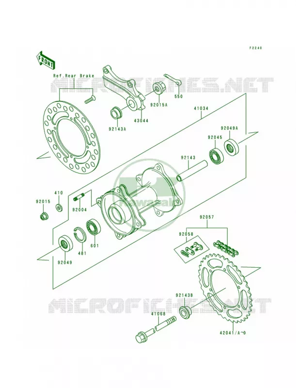 Rear Hub Kawasaki MOTOS 80 1996 KX80  KX80-R6