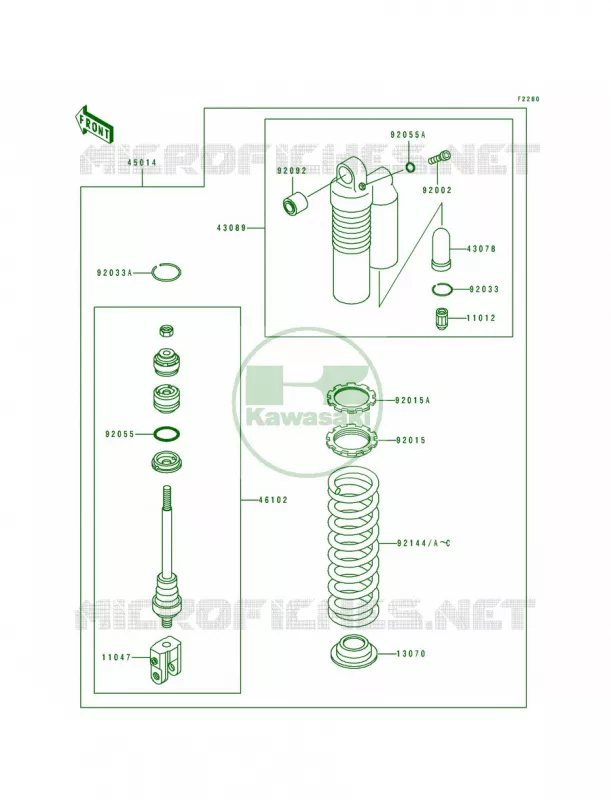 Shock Absorbers Kawasaki MOTOS 100 1995 KX100  KX100-B5