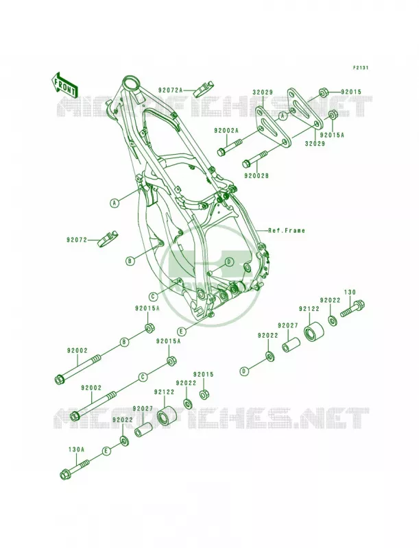 Frame Fittings Kawasaki MOTOS 125 1995 KX125  KX125-K2