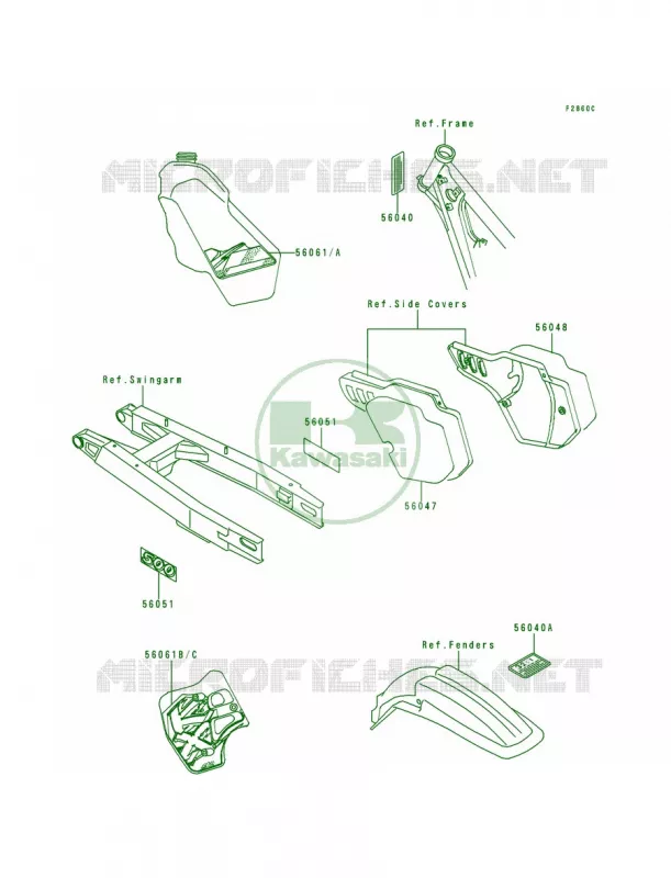 LabelsKX500-E7 Kawasaki MOTOS 500 1995 KX500  KX500-E7