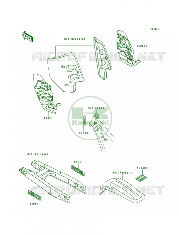 LabelsKX500-E8 Kawasaki MOTOS 500 1995 KX500  KX500-E7
