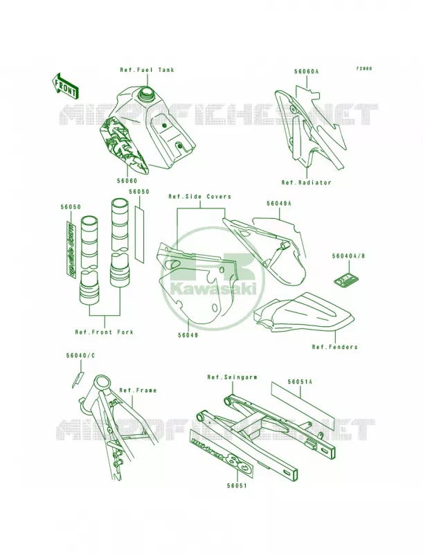 LabelsKX80-R4T4 Kawasaki MOTOS 80 1995 KX80  KX80-R5