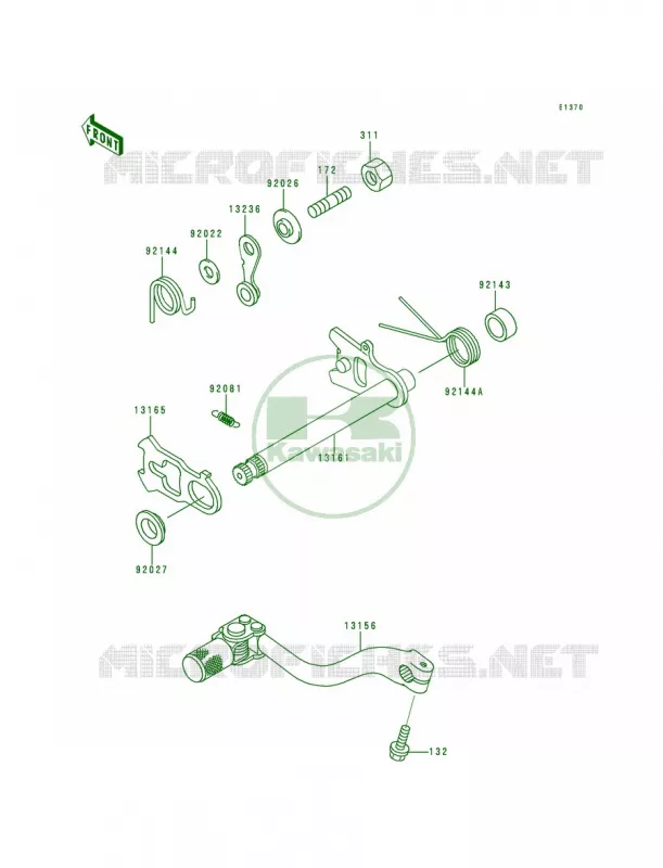 Gear Change Mechanism Kawasaki MOTOS 125 1994 KX125  KX125-K1