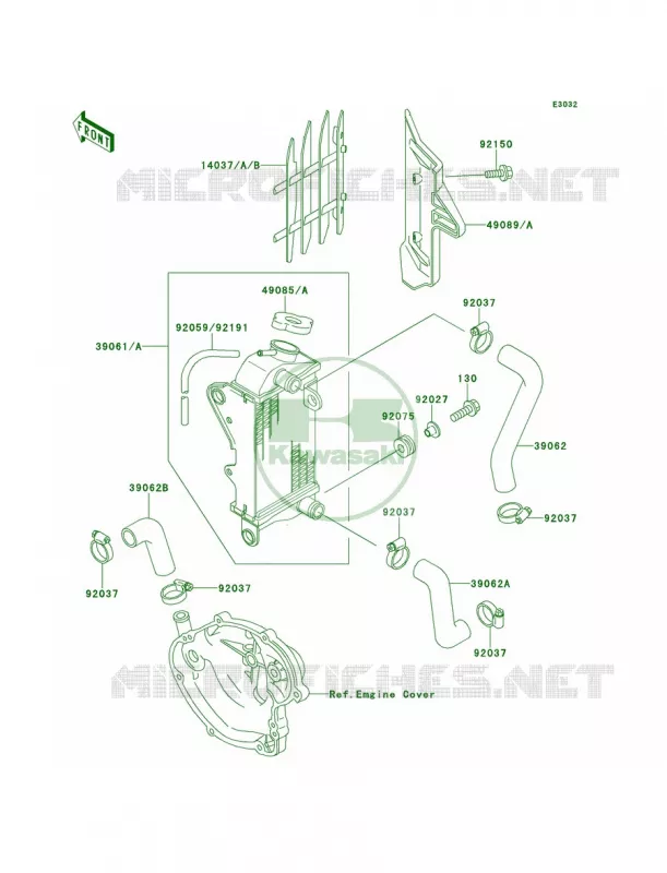 Radiator Kawasaki MOTOS 60 1994 KX60  KX60-B10