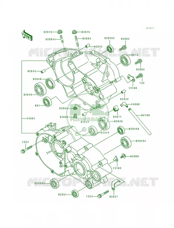 Crankcase Kawasaki MOTOS 80 1994 KX80  KX80-R4