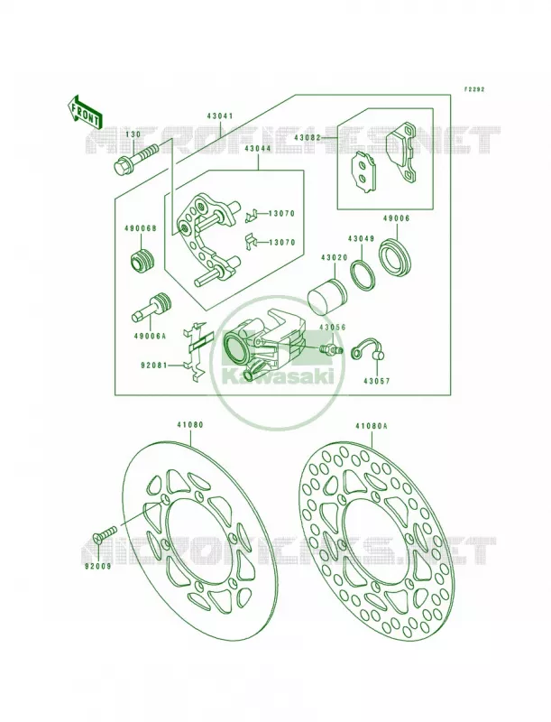 Front Brake Kawasaki MOTOS 80 1994 KX80  KX80-R4