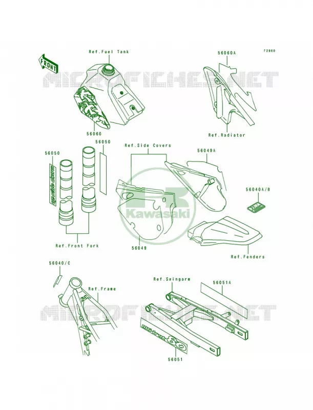 LabelsKX80-R4T4 Kawasaki MOTOS 80 1994 KX80  KX80-R4