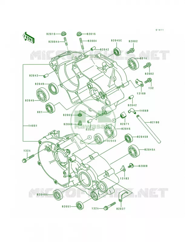 Crankcase Kawasaki MOTOS 80 1994 KX80 Big Wheels  KX80-T4