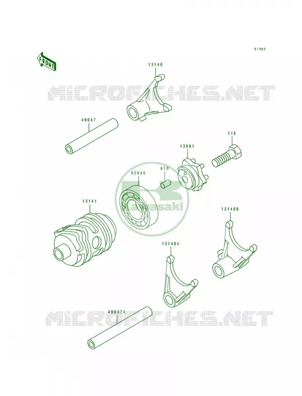 Gear Change DrumShift Forks Kawasaki MOTOS 80 1994 KX80 Big Wheels  KX80-T4