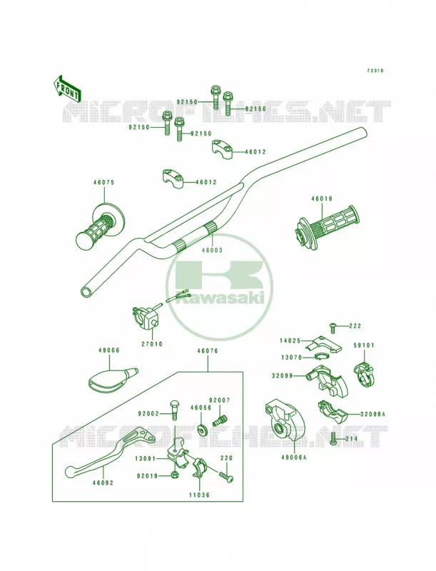 Handlebar Kawasaki MOTOS 80 1994 KX80 Big Wheels  KX80-T4