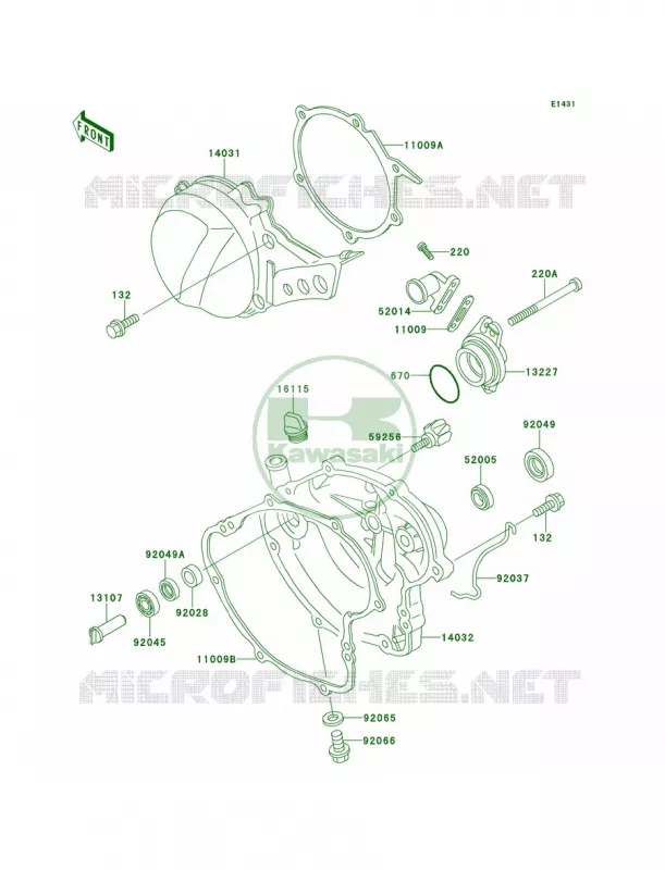 Engine Cover Kawasaki MOTOS 60 1993 KX60  KX60-B9