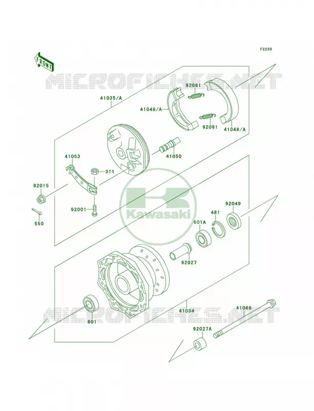 Front Hub Kawasaki MOTOS 60 1993 KX60  KX60-B9