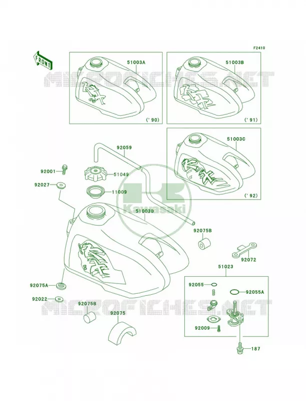Fuel Tank Kawasaki MOTOS 60 1993 KX60  KX60-B9