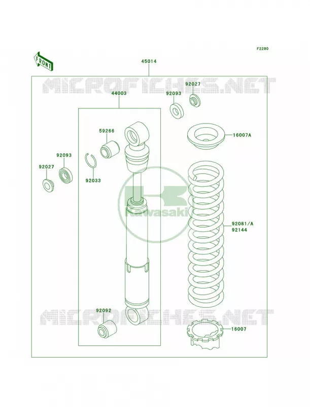Shock Absorber Kawasaki MOTOS 60 1993 KX60  KX60-B9