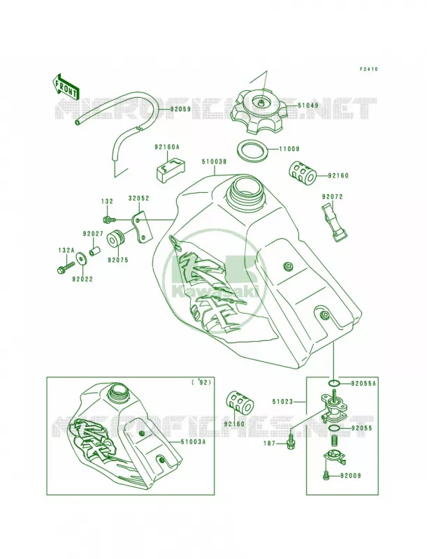 Fuel Tank Kawasaki MOTOS 80 1993 KX80  KX80-R3