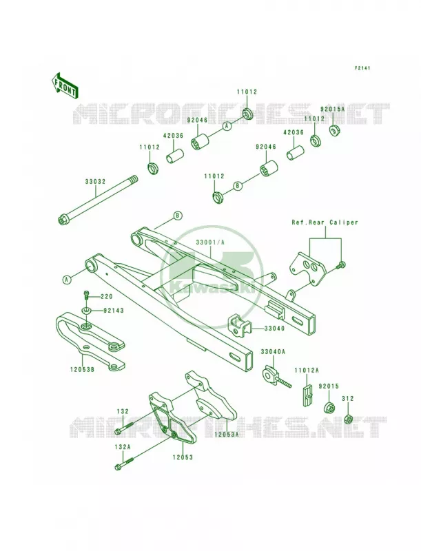 Swing Arm Kawasaki MOTOS 80 1993 KX80 Big Wheels  KX80-T3