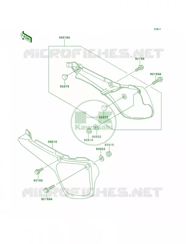 Side Cover Kawasaki MOTOS 60 1992 KX60  KX60-B8