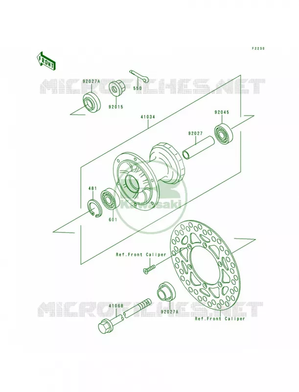 Front Hub Kawasaki MOTOS 80 1992 KX80  KX80-R2