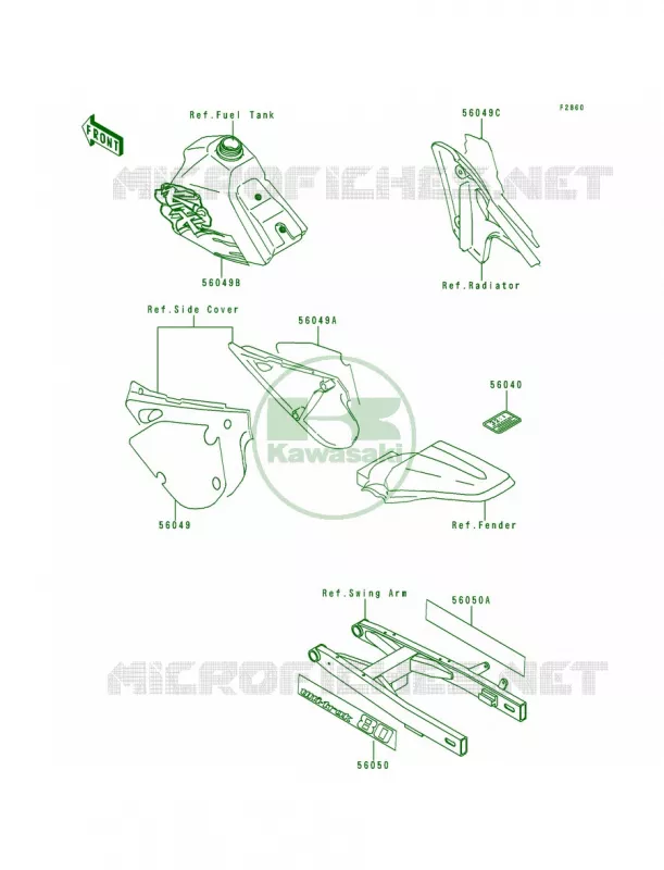 LabelKX80-R2T2 Kawasaki MOTOS 80 1992 KX80  KX80-R2