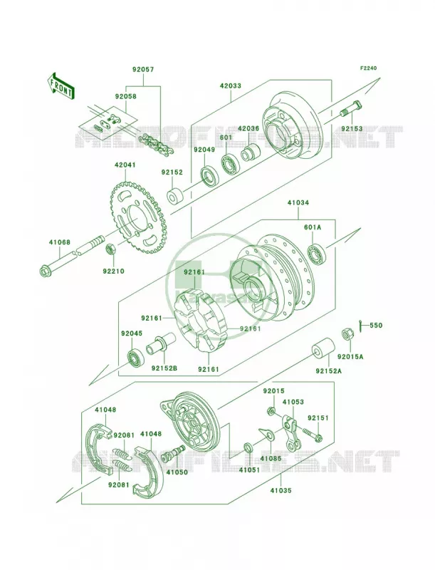 Rear Hub Kawasaki MOTOS 110 2008 KLX110  KLX110A8F