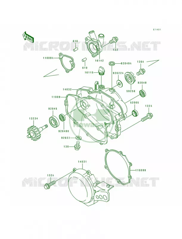 Engine Cover Kawasaki MOTOS 80 1991 KX80 Big Wheels  KX80-T1