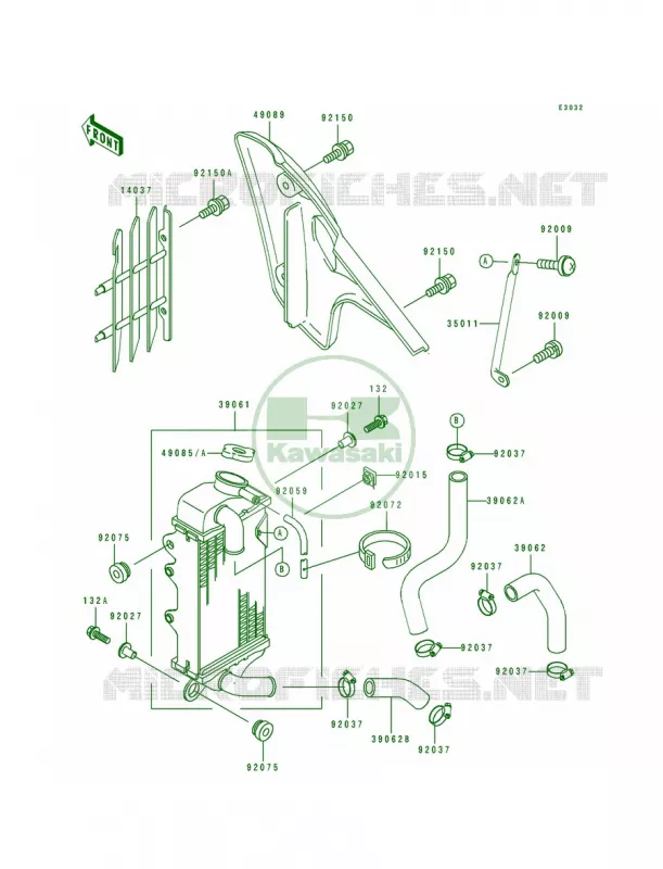 Radiator Kawasaki MOTOS 80 1991 KX80 Big Wheels  KX80-T1