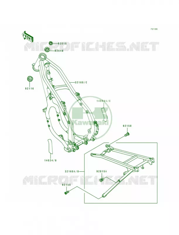 Frame Kawasaki MOTOS 250 1990 KX250  KX250-H1