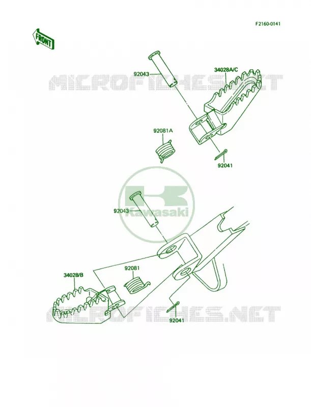 Footrests Kawasaki MOTOS 80 1990 KX80  KX80-L3