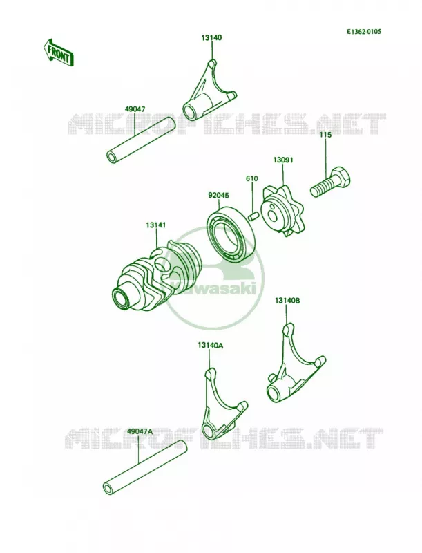 Gear Change DrumShift Forks Kawasaki MOTOS 80 1990 KX80  KX80-L3