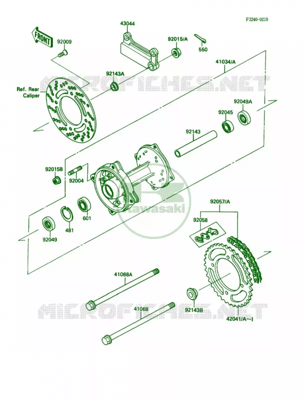 Rear Hub Kawasaki MOTOS 80 1990 KX80  KX80-L3