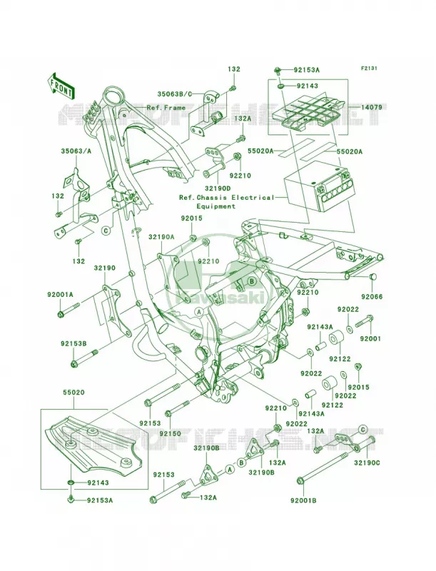 Frame Fittings Kawasaki MOTOS 140 2008 KLX140  KLX140A8F