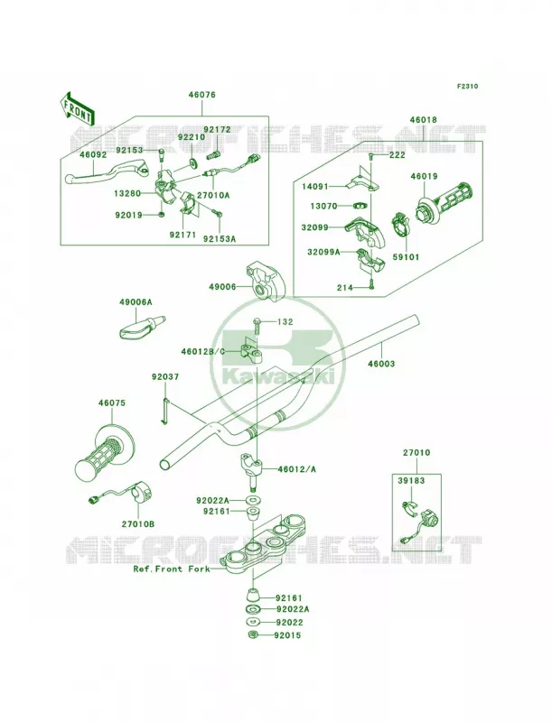 HandlebarA8F-AAF Kawasaki MOTOS 140 2008 KLX140  KLX140A8F