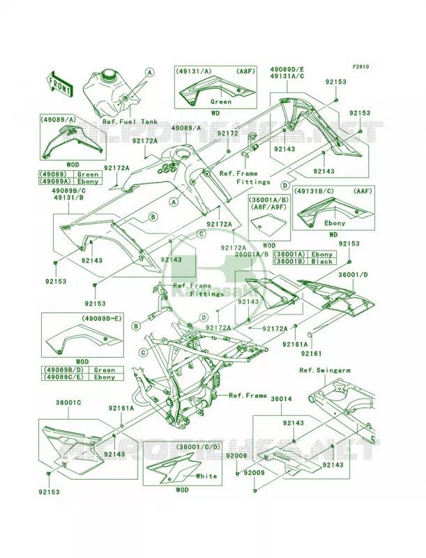 Side CoversChain Cover Kawasaki MOTOS 140 2008 KLX140  KLX140A8F