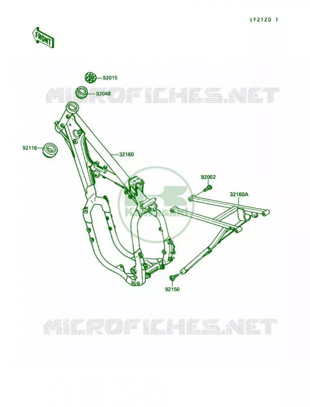 Frame Kawasaki MOTOS 250 1989 KX250  KX250-G1