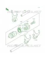 Change DrumShift Fork voor Kawasaki KX500 1989