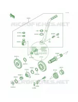 Kickstarter Mechanism voor Kawasaki KX500 1989
