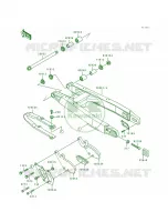 Swing ArmKX500 E2E3 voor Kawasaki KX500 1989