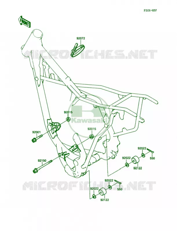 Frame Fittings Kawasaki MOTOS 80 1989 KX80 Big Wheels  KX80-N2