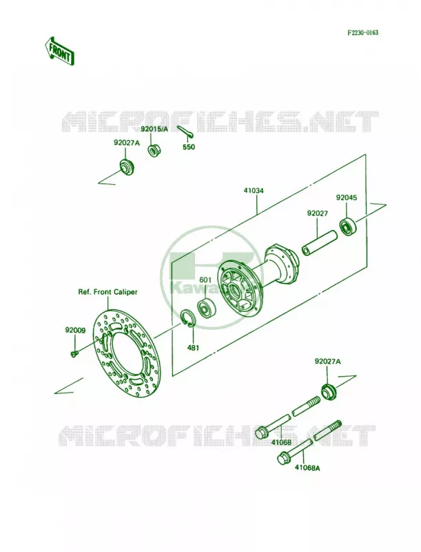 Front Hub Kawasaki MOTOS 80 1989 KX80 Big Wheels  KX80-N2
