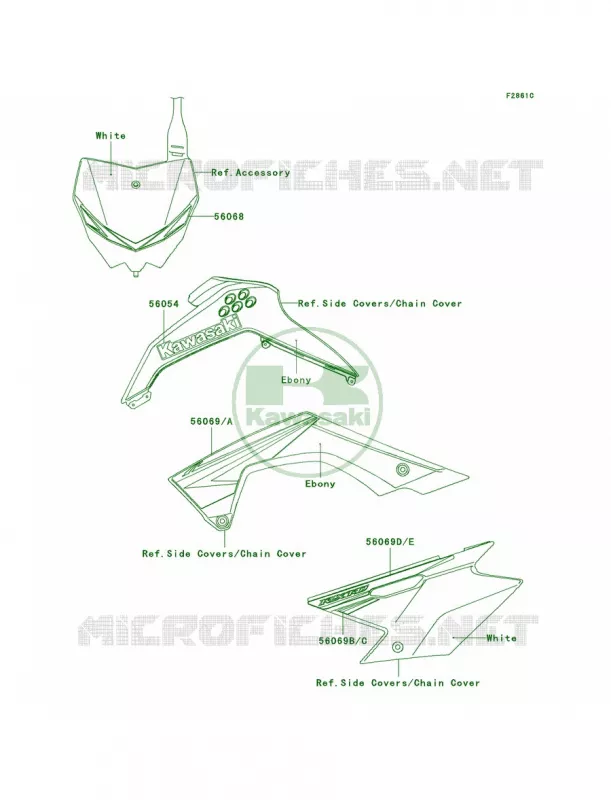 DecalsGreenBAF Kawasaki MOTOS 140 2008 KLX140L  KLX140B8F