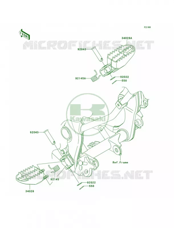 Footrests Kawasaki MOTOS 140 2008 KLX140L  KLX140B8F